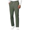 WonderWink RENEW Men’s EZ Zip Top & Men’s Straight Slim Leg Cargo Pant Scrub Set + Badge Reel(Olive)