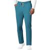 WonderWink RENEW Men’s EZ Zip Top & Men’s Straight Slim Leg Cargo Pant Scrub Set + Badge Reel(Teal)