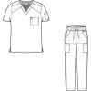 WonderWink RENEW Men’s EZ Zip Top & Men’s Straight Slim Leg Cargo Pant Scrub Set + Badge Reel(Teal)