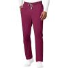 WonderWink RENEW Men’s EZ Zip Top & Men’s Straight Slim Leg Cargo Pant Scrub Set + Badge Reel(Wine)