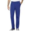 WonderWink W123 Men’s V-Neck Top & Flat Front Cargo Pocket Pant Scrub Set + Badge Reel(Galaxy Blue)