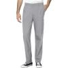 WonderWink W123 Men’s V-Neck Top & Flat Front Cargo Pocket Pant Scrub Set + Badge Reel(Grey)