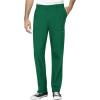 WonderWink W123 Men’s V-Neck Top & Flat Front Cargo Pocket Pant Scrub Set + Badge Reel(Hunter)
