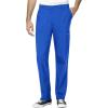 WonderWink W123 Men’s V-Neck Top & Flat Front Cargo Pocket Pant Scrub Set + Badge Reel(Royal)