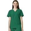 WonderWink W123 Unisex 4-Pocket Utility Top & Unisex Multi-cargo pant Scrub Set + Badge Reel(Hunter)