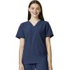 WonderWink W123 Unisex 4-Pocket Utility Top & Unisex Multi-cargo pant Scrub Set + Badge Reel(Navy)