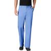 WonderWork Men’s V-neck Multi-Pocket Top & Men’s Cargo Pant Scrub Set + Badge Reel(Ceil Blue)