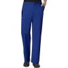 WonderWork Men’s V-neck Multi-Pocket Top & Men’s Cargo Pant Scrub Set + Badge Reel(Galaxy Blue)