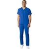 WonderWink RENEW Men’s EZ Zip Top & Men’s Straight Slim Leg Cargo Pant Scrub Set + Badge Reel(Royal)