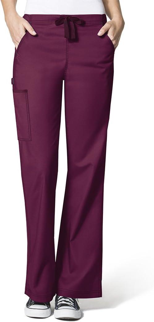 imageWonderWink WonderFLEX Grace Flare Leg Pant Scrub Bottoms Wine 3XL