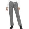 WonderWink WORK Women’s Shaped V-Neck Top & Women’s Convertible Slim Leg Cargo Pant Scrub Set + Badge Reel(Pewter)