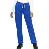 WonderWink WORK Women’s Shaped V-Neck Top & Women’s Convertible Slim Leg Cargo Pant Scrub Set + Badge Reel(Royal)