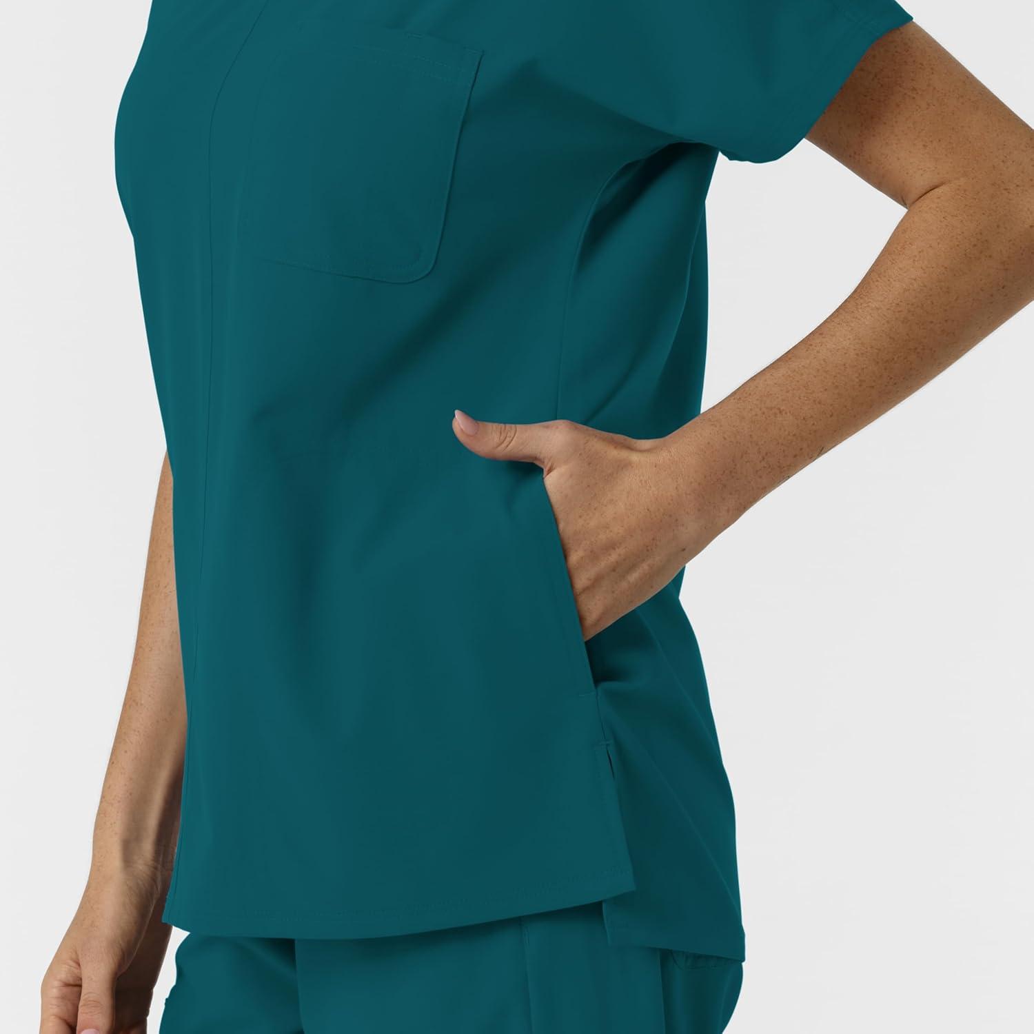 imageWink Womens Womens Drop Shoulder Tunic Scrub TopCaribbean