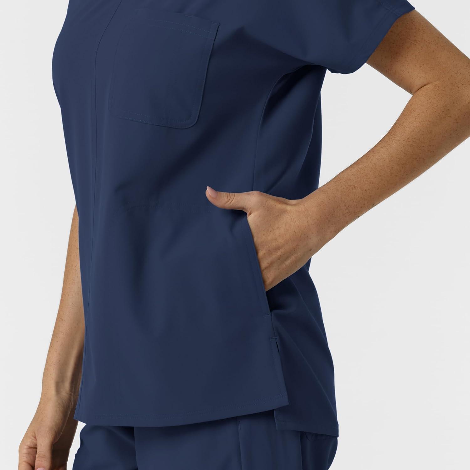 imageWink Womens Womens Drop Shoulder Tunic Scrub TopNavy
