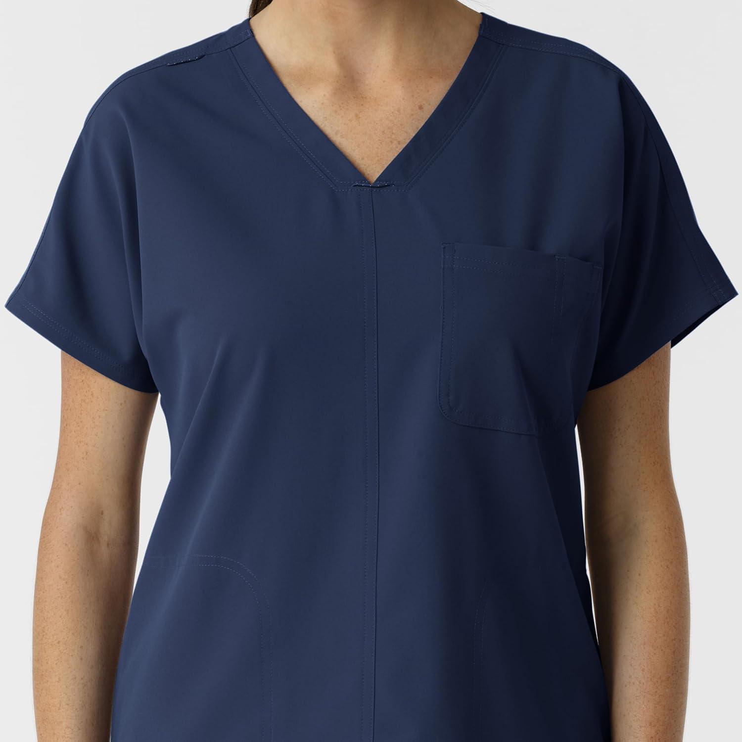 imageWink Womens Womens Drop Shoulder Tunic Scrub TopNavy