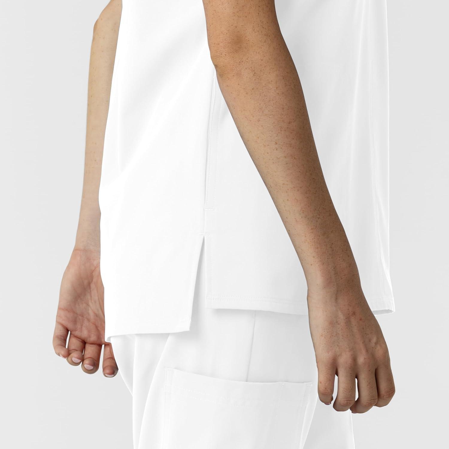 imageWink Womens Womens Drop Shoulder Tunic Scrub TopWhite