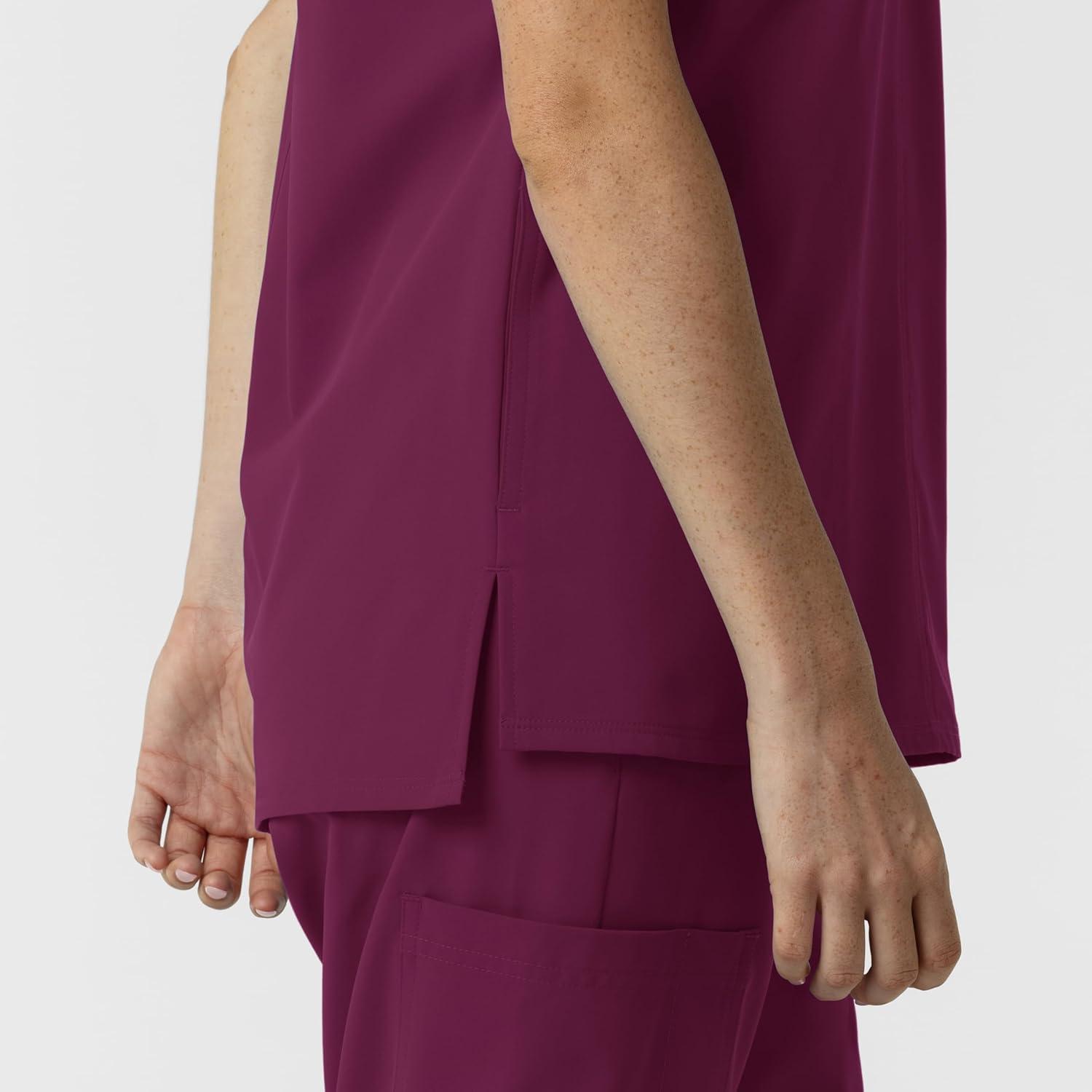 imageWink Womens Womens Drop Shoulder Tunic Scrub TopWine