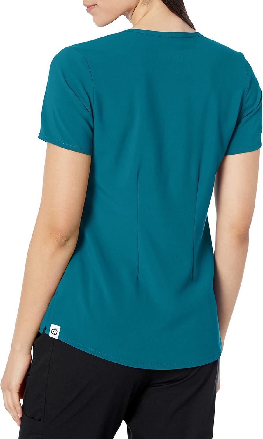 imageWonderWink Womens Mandarin Collar Tuckin TopCaribbean Blue