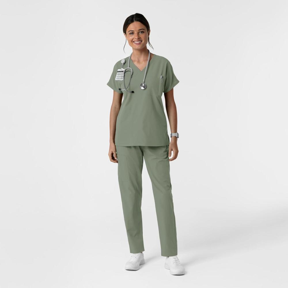 imageWink Womens Womens Drop Shoulder Tunic Scrub TopSage