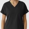 Wink Women’s Women’s Drop Shoulder Tunic Scrub Top(Black)