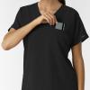 Wink Women’s Women’s Drop Shoulder Tunic Scrub Top(Black)