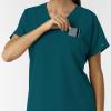 Wink Women’s Women’s Drop Shoulder Tunic Scrub Top(Caribbean)