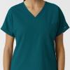 Wink Women’s Women’s Drop Shoulder Tunic Scrub Top(Caribbean)