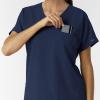 Wink Women’s Women’s Drop Shoulder Tunic Scrub Top(Navy)