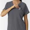 Wink Women’s Women’s Drop Shoulder Tunic Scrub Top(Pewter)