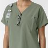 Wink Women’s Women’s Drop Shoulder Tunic Scrub Top(Sage)