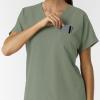 Wink Women’s Women’s Drop Shoulder Tunic Scrub Top(Sage)