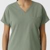 Wink Women’s Women’s Drop Shoulder Tunic Scrub Top(Sage)