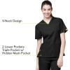 WonderWink womens Origins Bravo V-Neck Top, Black, X-Small