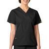 WonderWink womens Origins Bravo V-Neck Top, Black, X-Small