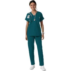 Wink Women’s Women’s Drop Shoulder Tunic Scrub Top(Caribbean)