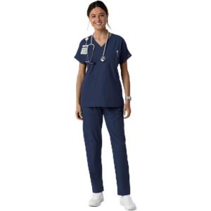 Wink Women’s Women’s Drop Shoulder Tunic Scrub Top(Navy)