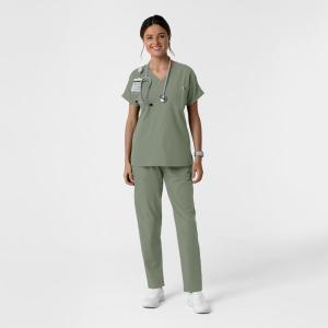 Wink Women’s Women’s Drop Shoulder Tunic Scrub Top(Sage)
