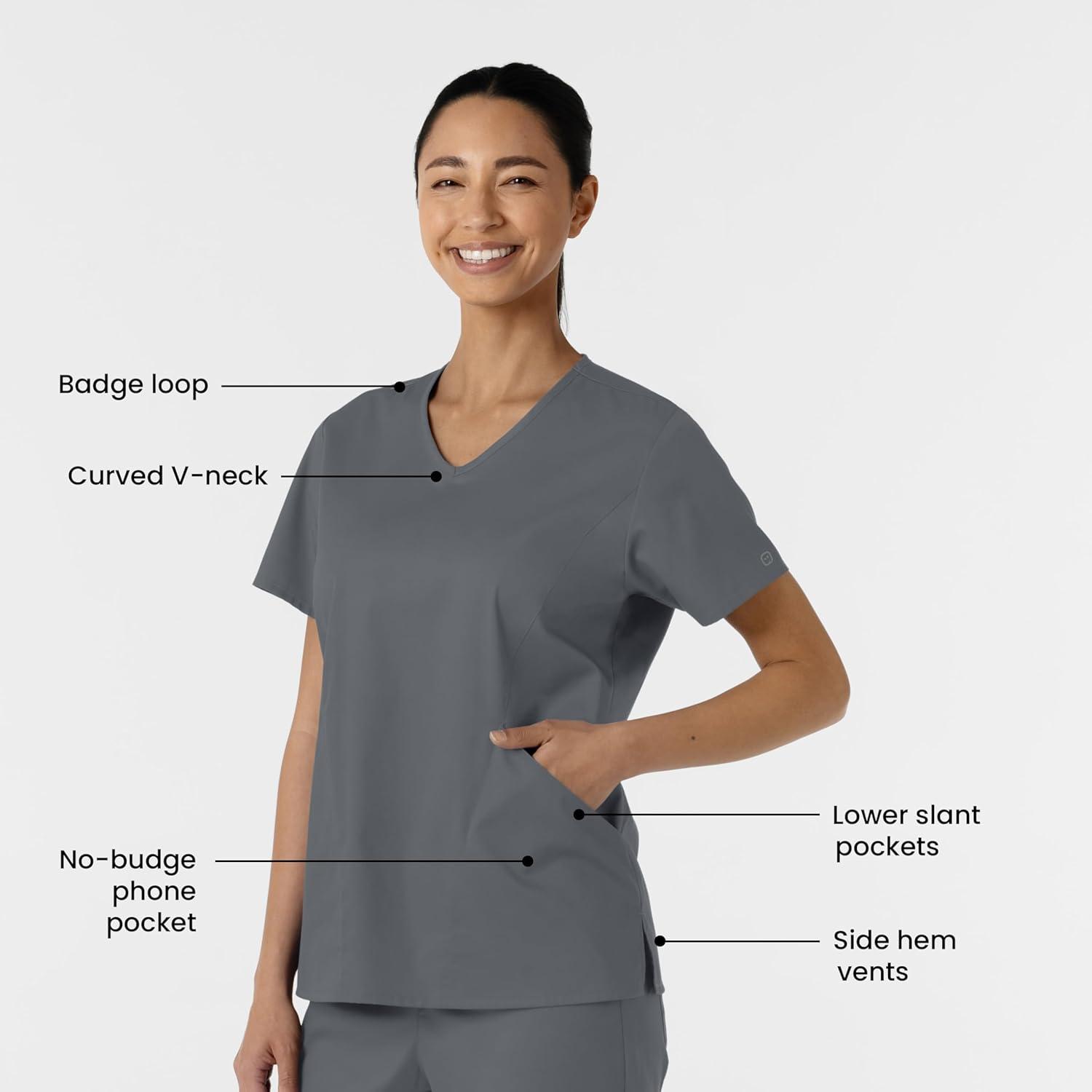 imageWINK Womens Scrub TopPewter