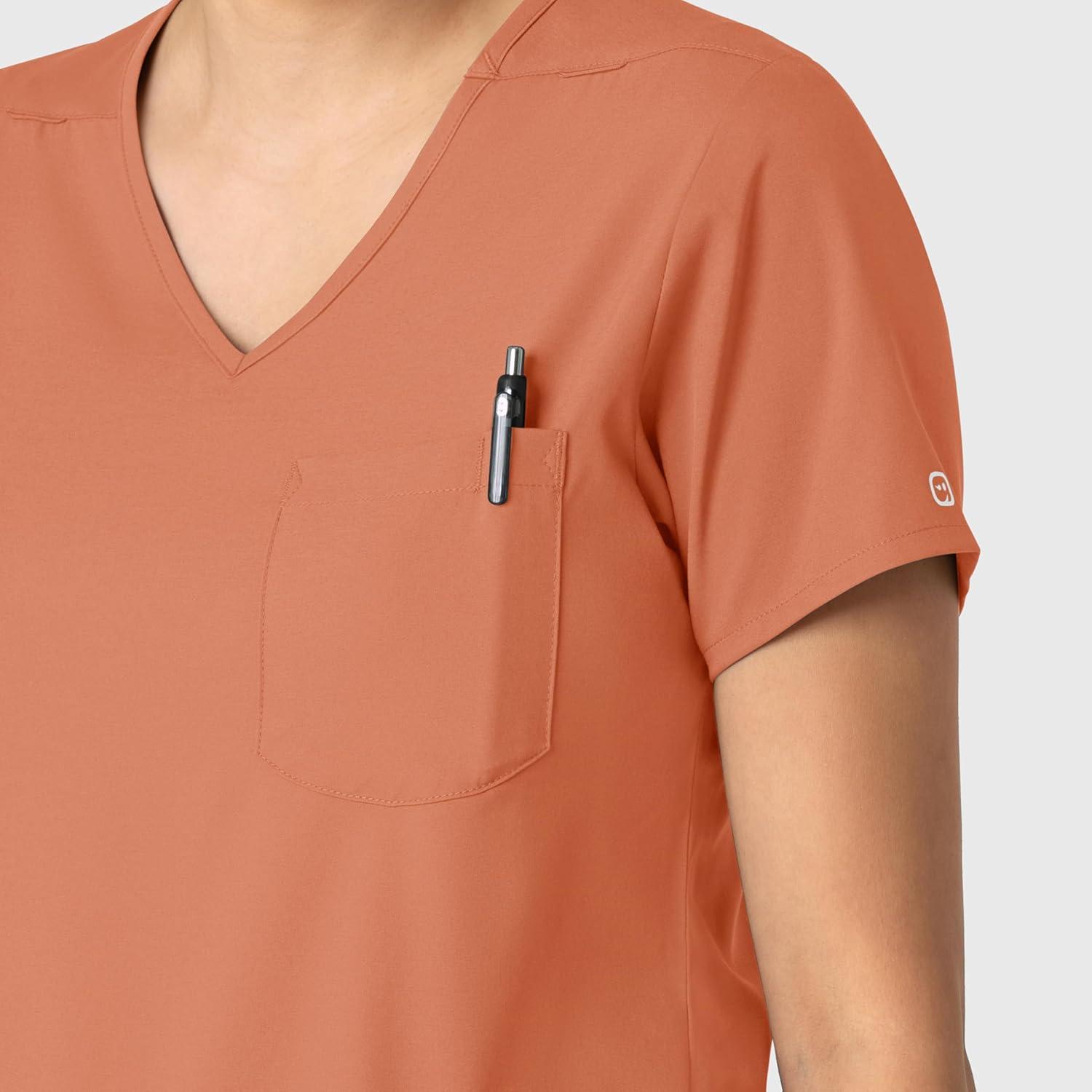 imageWink Boundless Womens Tuckin Scrub Top Terracotta L
