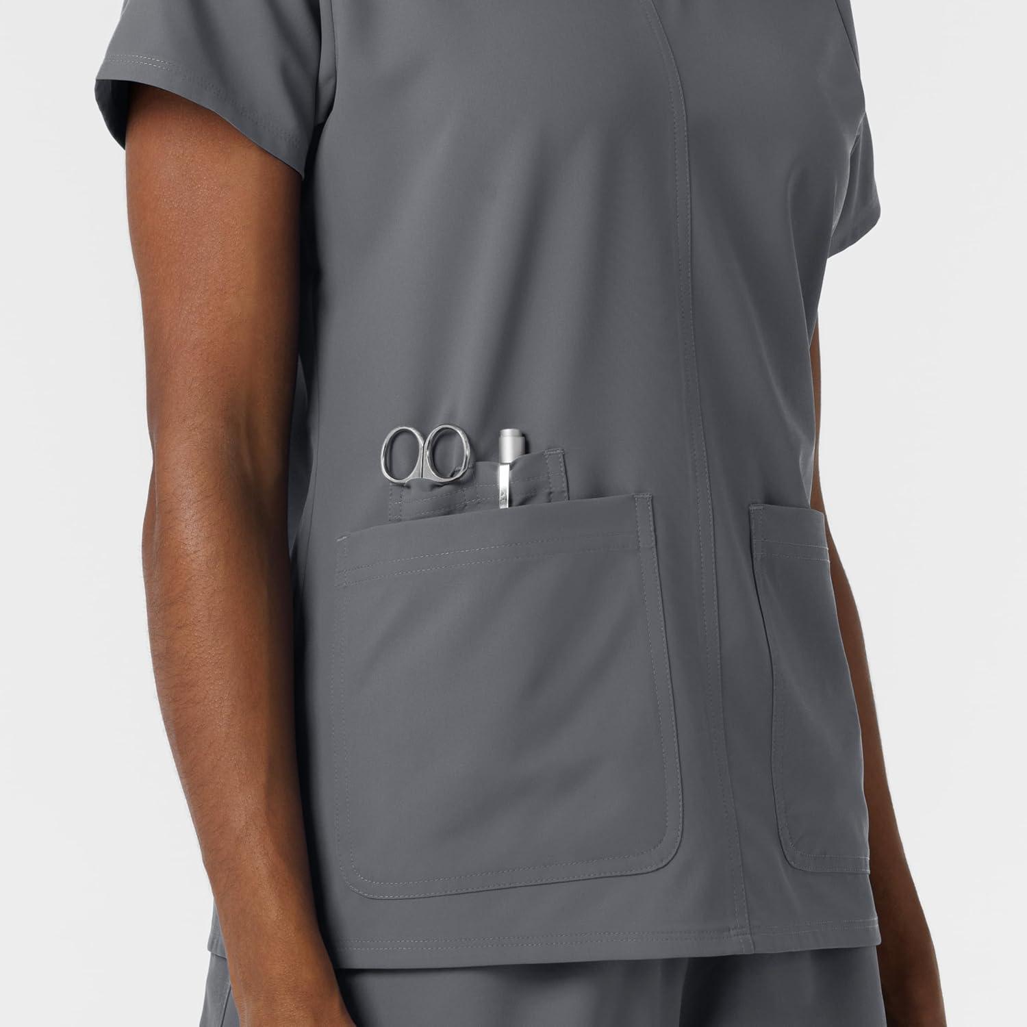 imageWink NURTUR Scrubs for Women VNeck Scrub Top Pewter XL