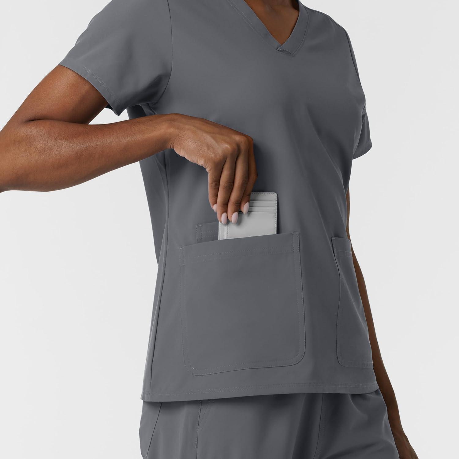 imageWink NURTUR Scrubs for Women VNeck Scrub Top Pewter XL