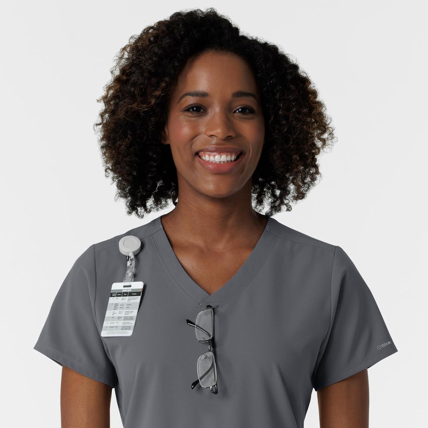 imageWink NURTUR Scrubs for Women VNeck Scrub Top Pewter XL