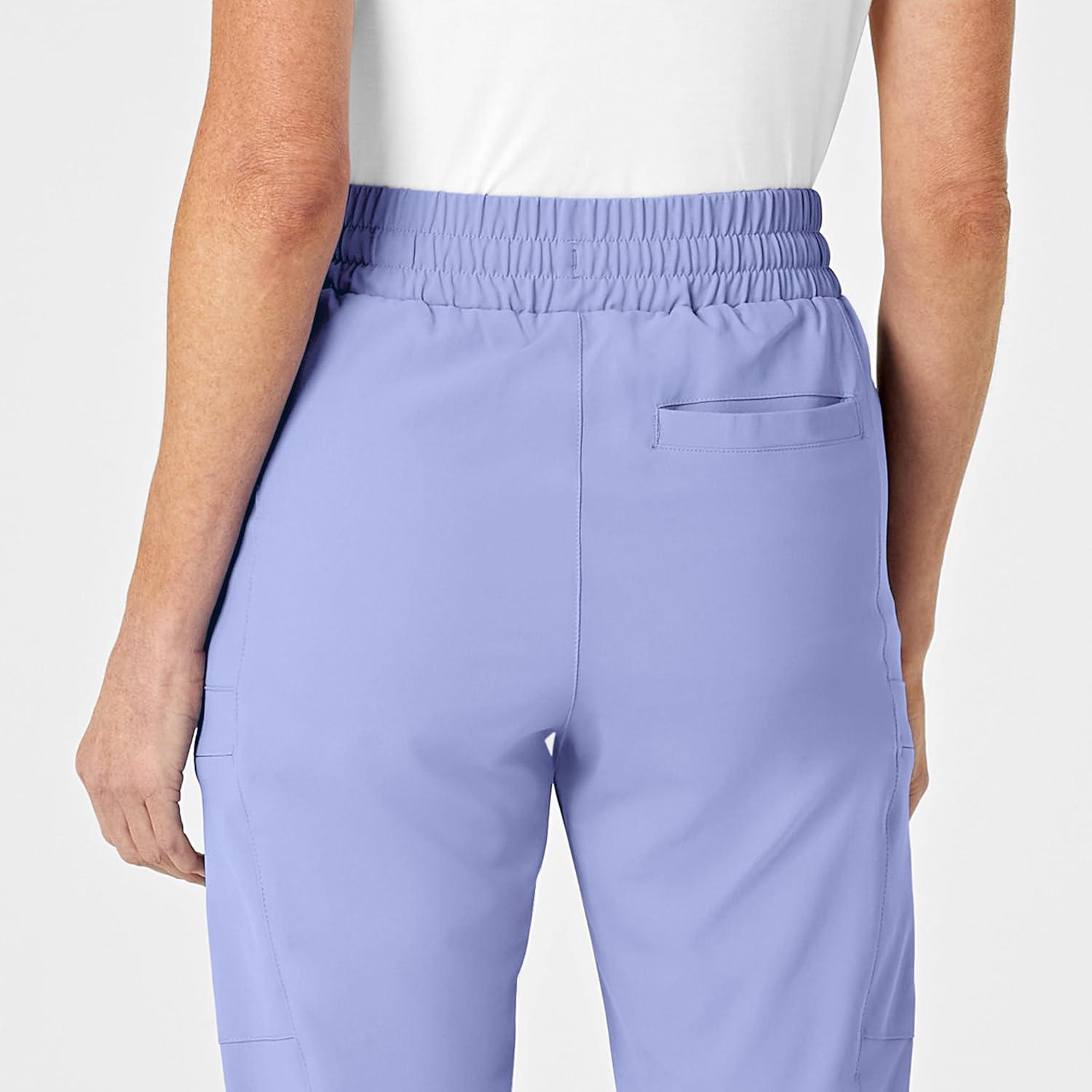 imageWink Scrubs for Women Renew HighWaist SlimLeg Pants with Drawstring and 5 PocketsCeil Blue