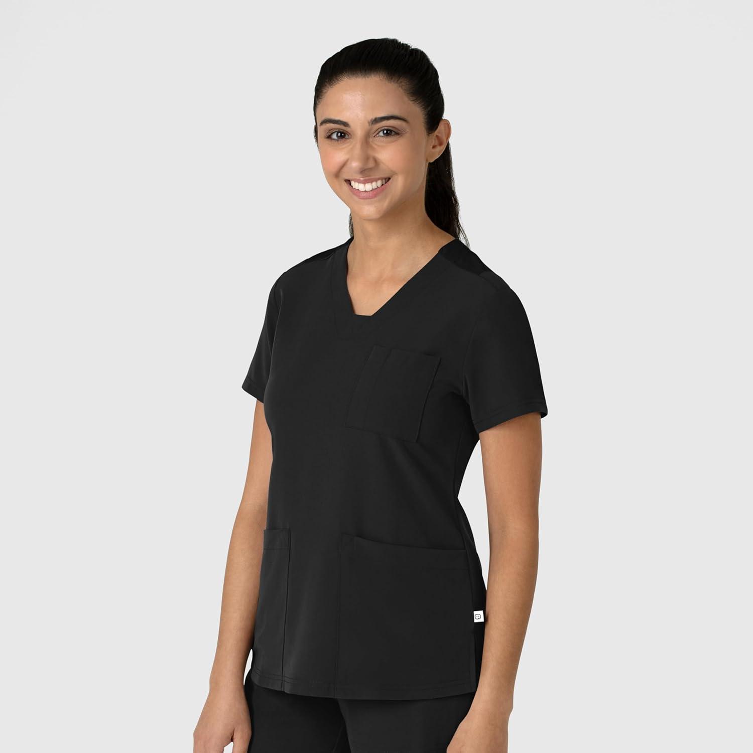 imageWink Womens Womens FlexnReach VNeck Scrub TopBlack