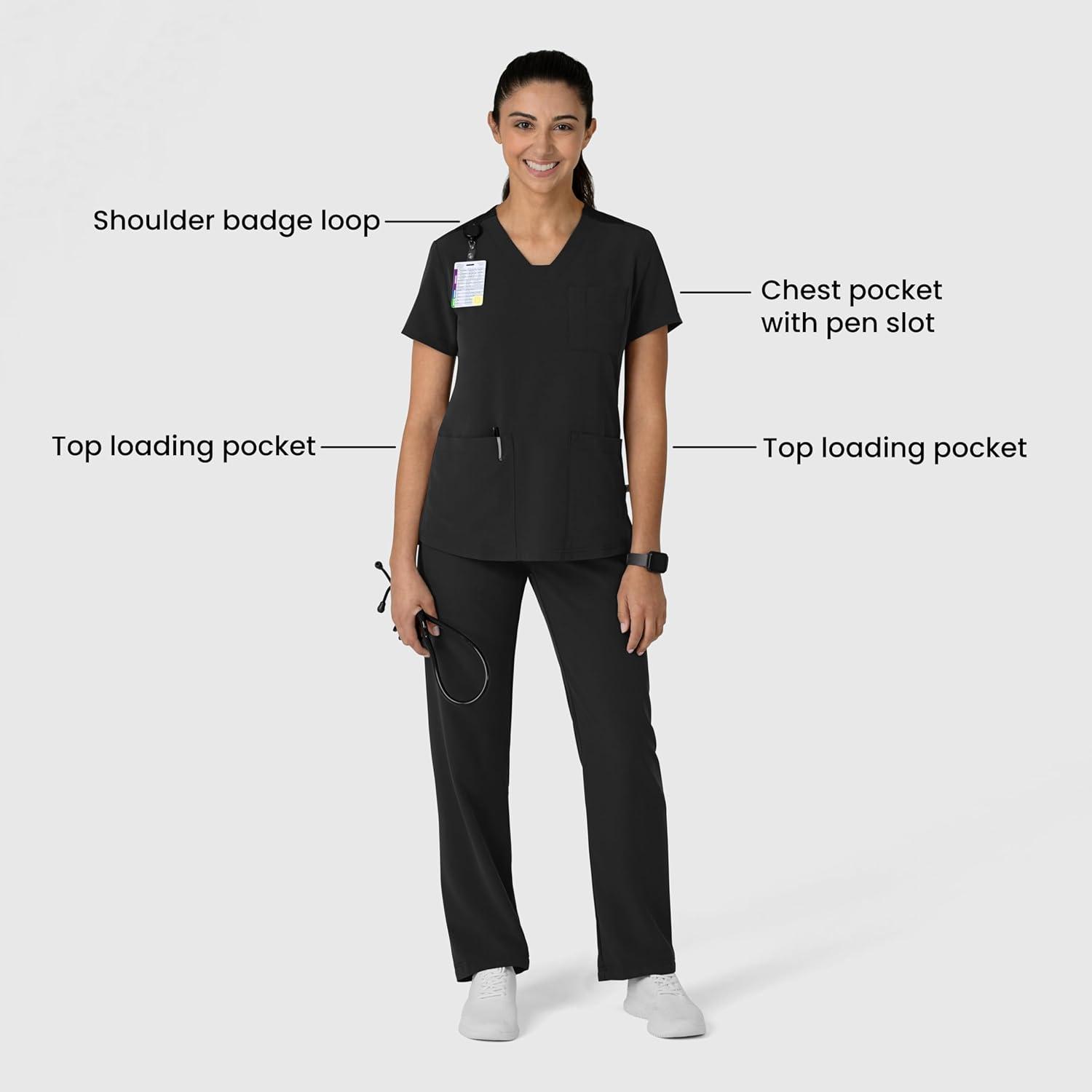imageWink Womens Womens FlexnReach VNeck Scrub TopBlack