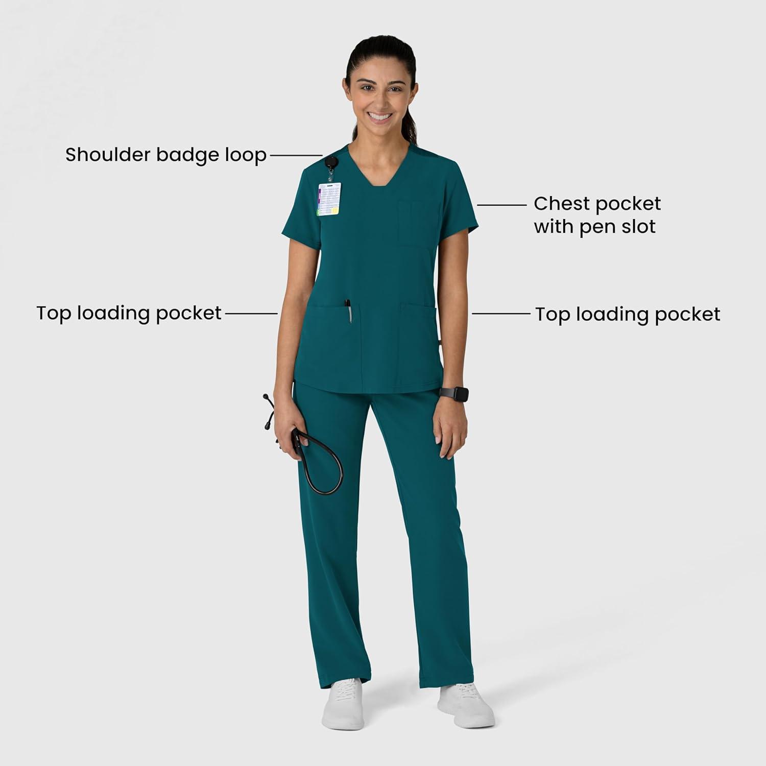 imageWink Womens Womens FlexnReach VNeck Scrub TopCaribbean