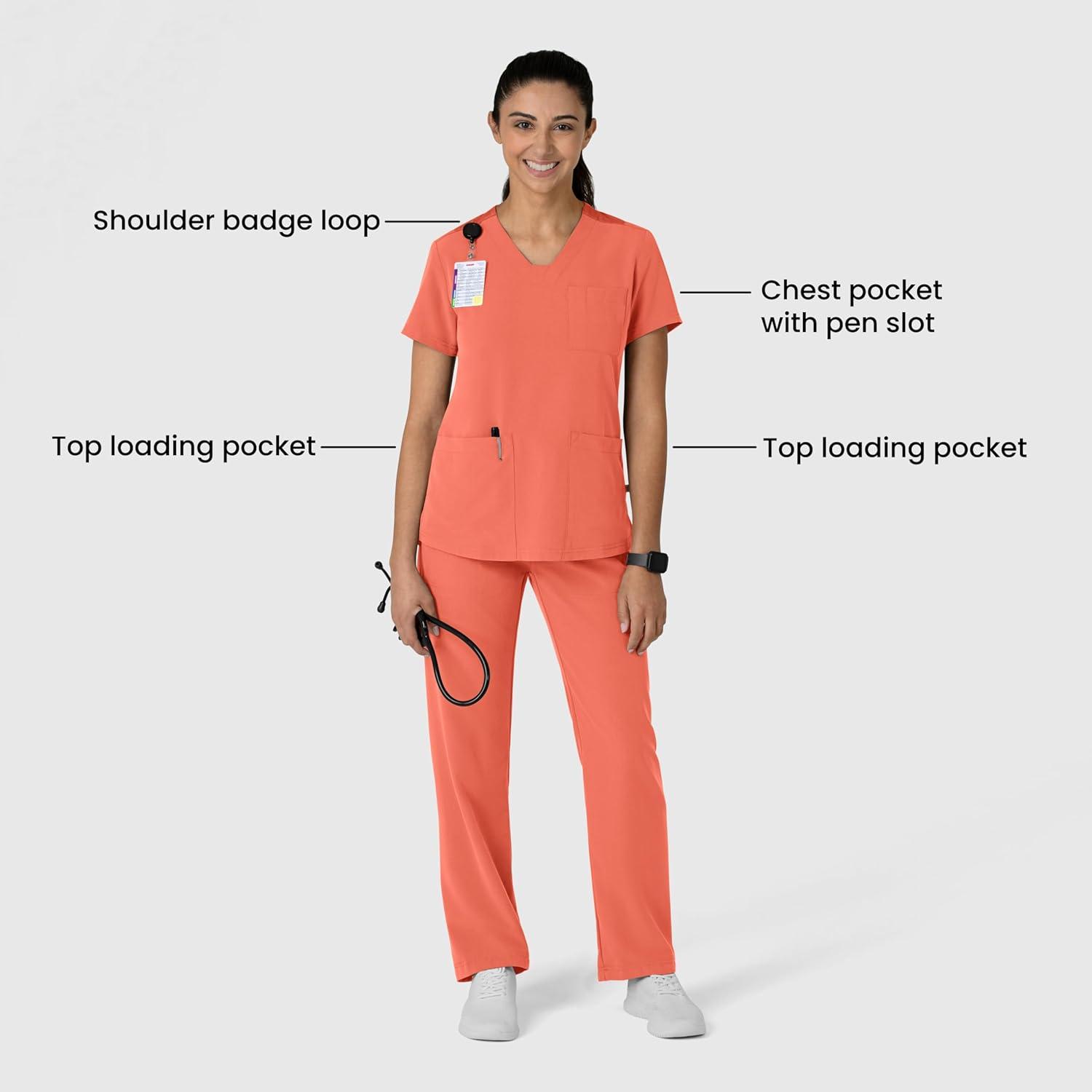 imageWink Womens Womens FlexnReach VNeck Scrub TopSugar Coral