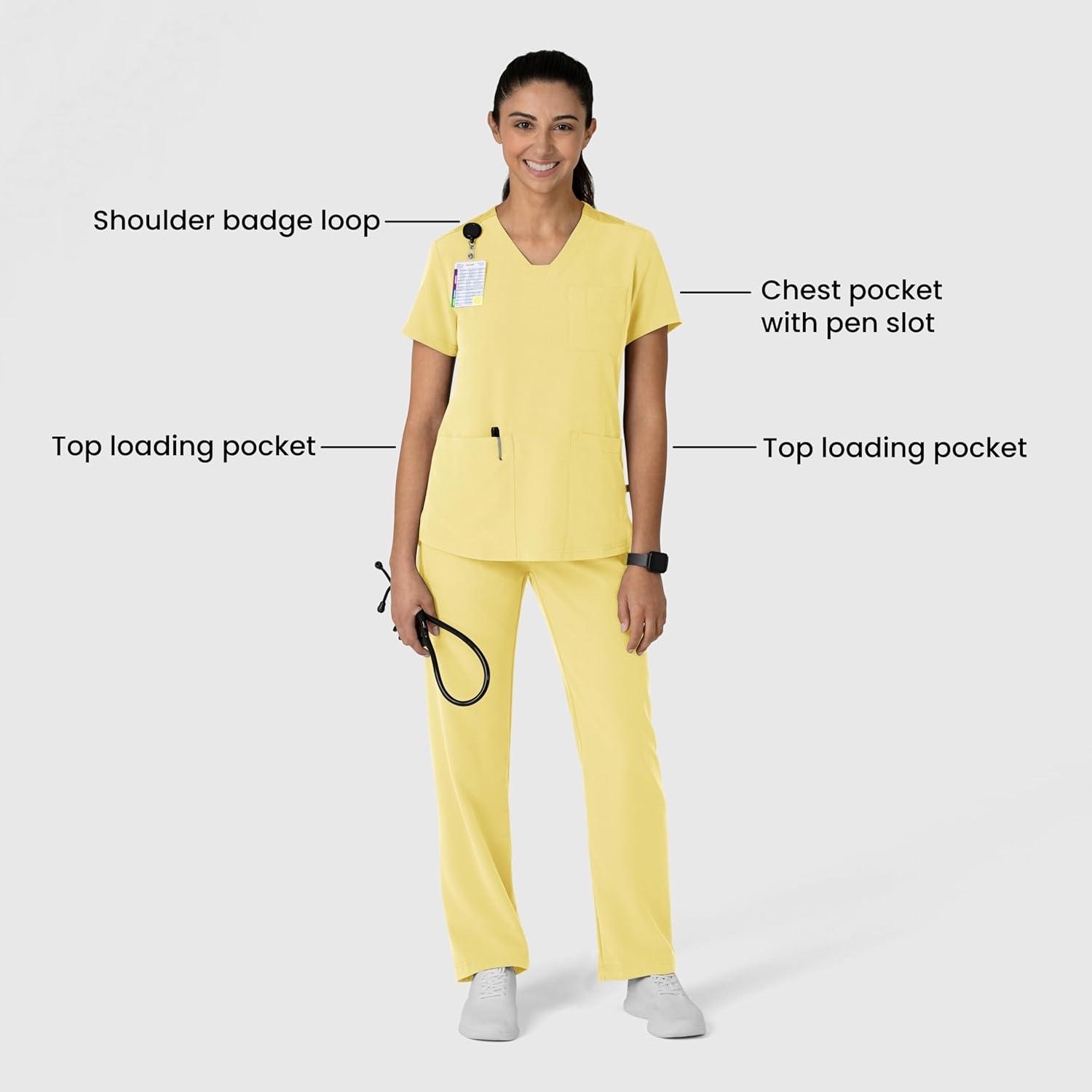 imageWink Womens Womens FlexnReach VNeck Scrub TopSunshine Yellow