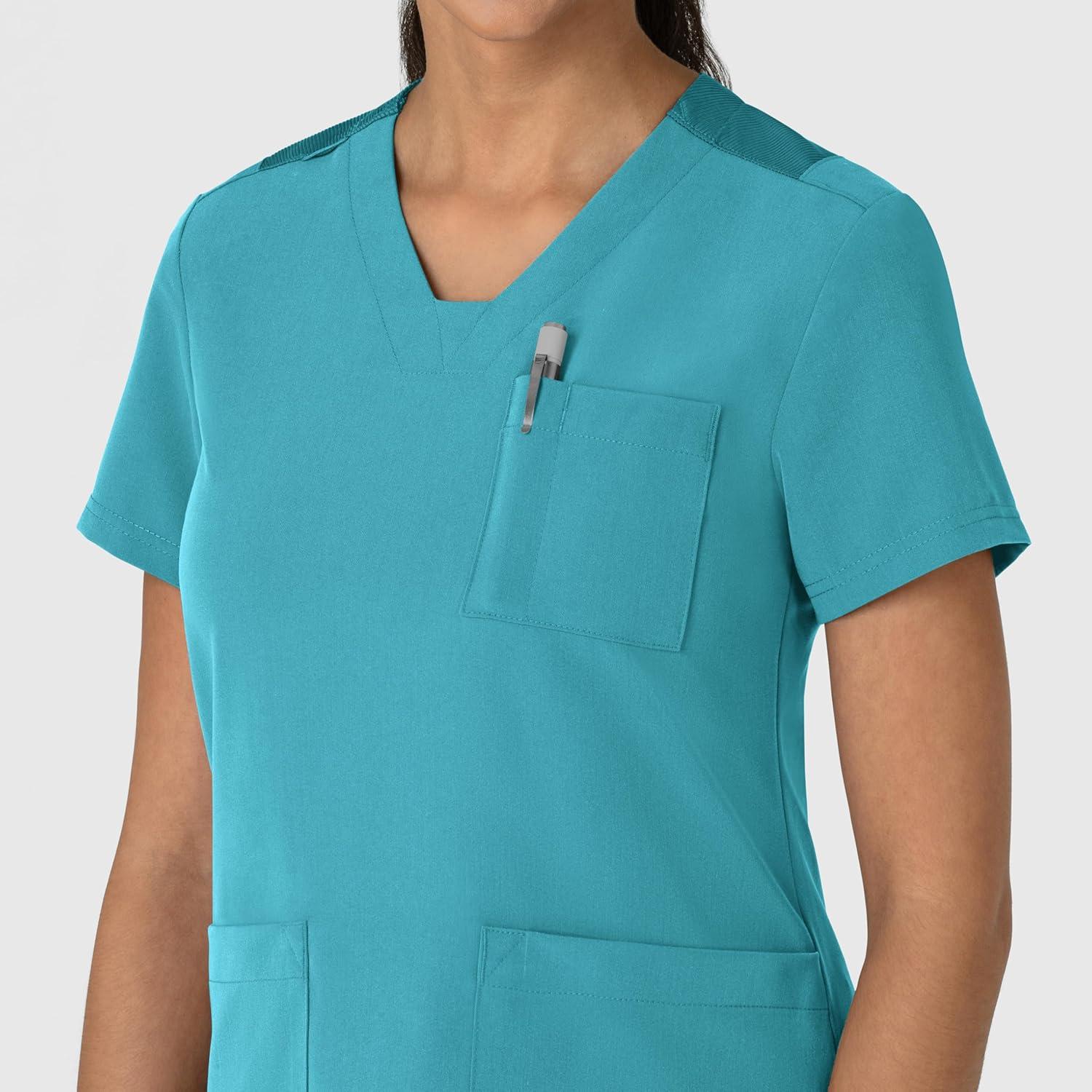 imageWink Womens Womens FlexnReach VNeck Scrub TopTeal Blue