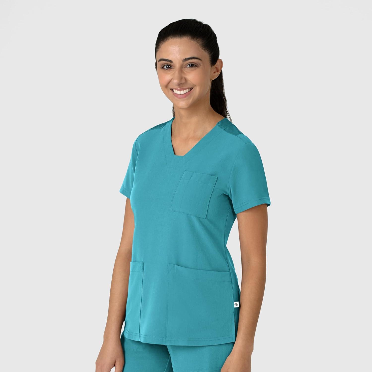 imageWink Womens Womens FlexnReach VNeck Scrub TopTeal Blue